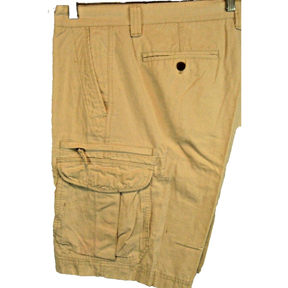 Mens Chaps Ralph Lauren Tan Cotton Cargo Shorts w Concealed Carry Pocket 34x10 - Picture 3 of 5